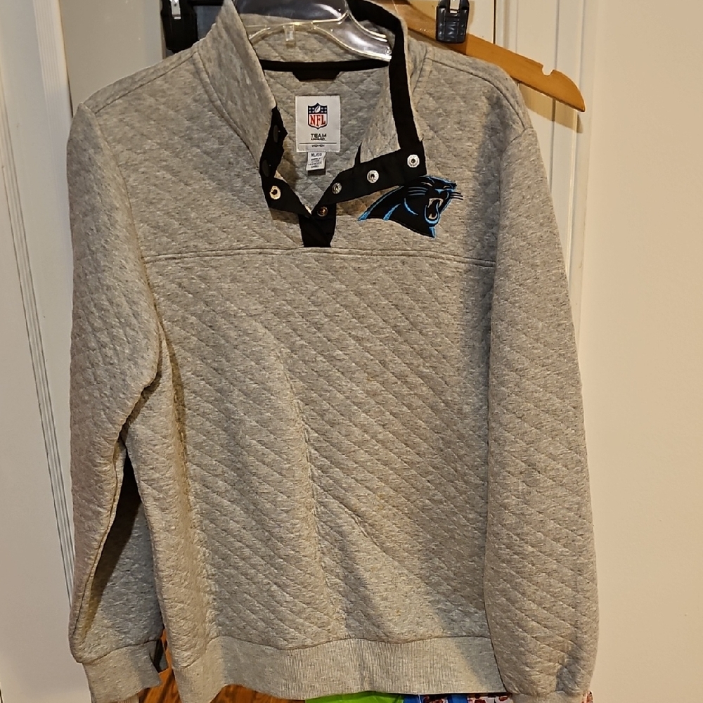 NFL Carolina Panthers Gray Quilted Sweater